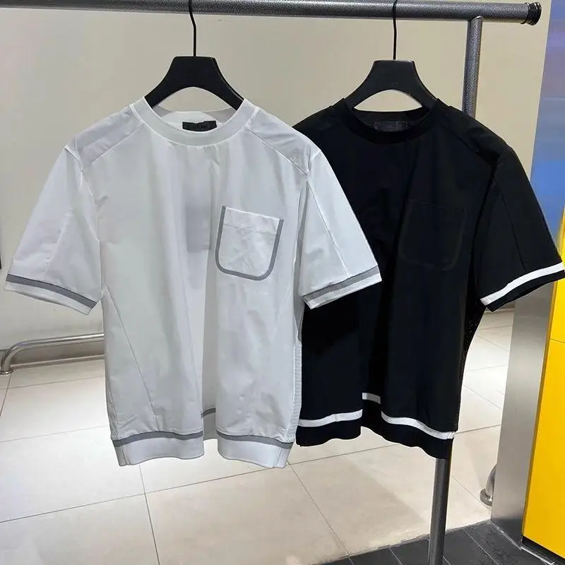 2026 Summer Men Golf Short Sleeve T Shirt Ice Cool Hollow Breathable Quick Dry Crew Neck Comfortable All Match Sports Tops