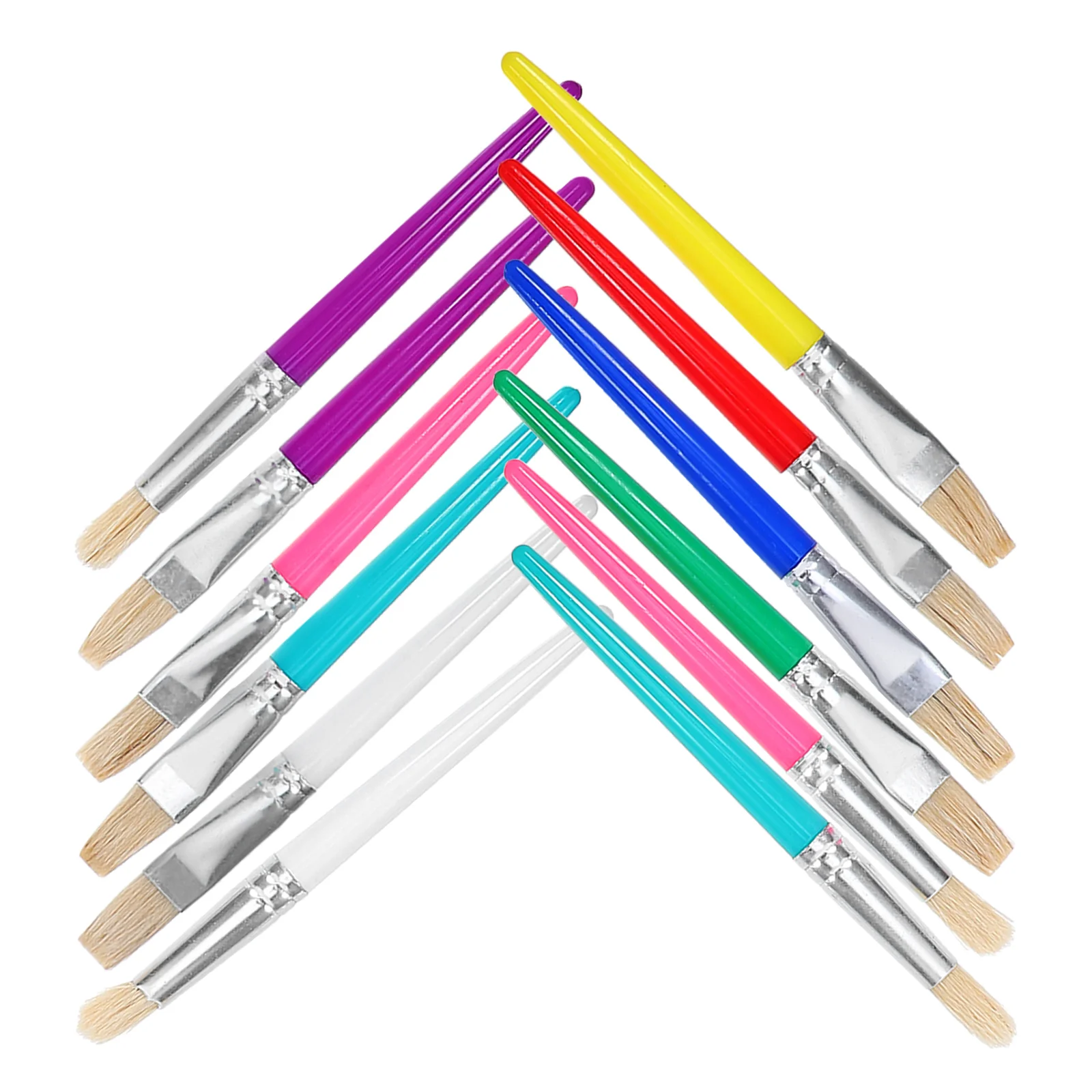 

12pcs Kids Paint Brushes Children Supplies Set 4 Candy 4 Macaron Tips Small Painting Tools for Watercolor Oil