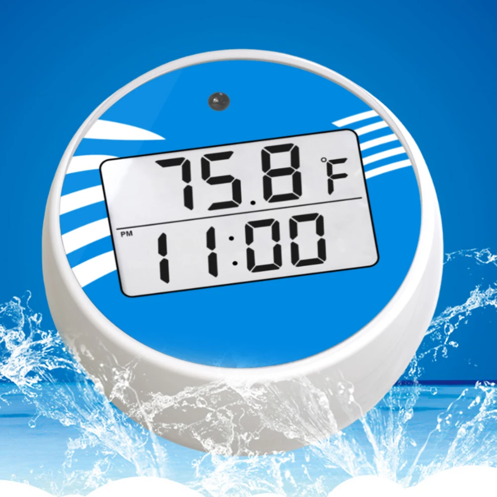 IJsbadthermometer met hoge en lage temperatuur alarmtimer Drijvende thermometer IP67 Waterdichte vlotterzwembadthermometer