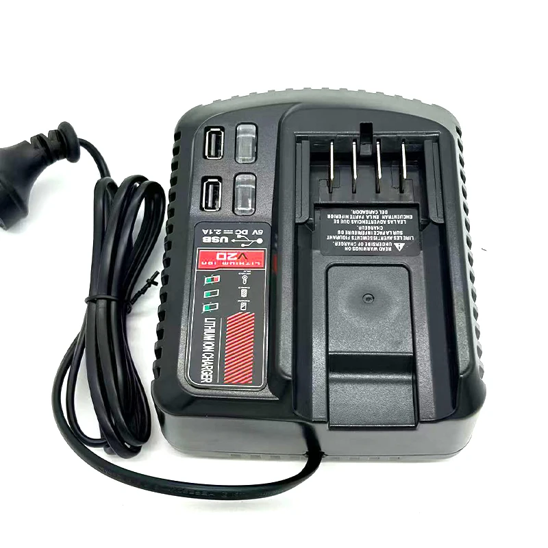 Compatible for Craftsman 20V Li-ion Batteries CMCB202 CMCB204 CMCB102 20V Fast Charger with 2 USB Ports with US/UK/EU/AU Plug