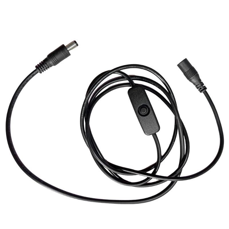 كابل تمديد الطاقة 5.5mmx2.1mm مع مفاتيح لجهاز التوجيه LED لإضاءة