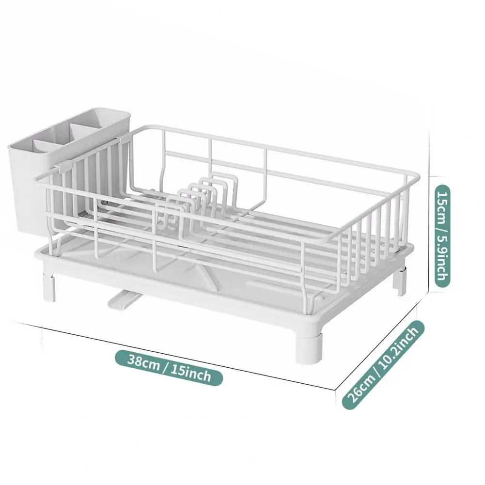 Extra Tall Dish Rack Sink Storage Rack with Side Fence High Dish Drying Rack for Kitchen Cups Bowls Multi-section Organizational