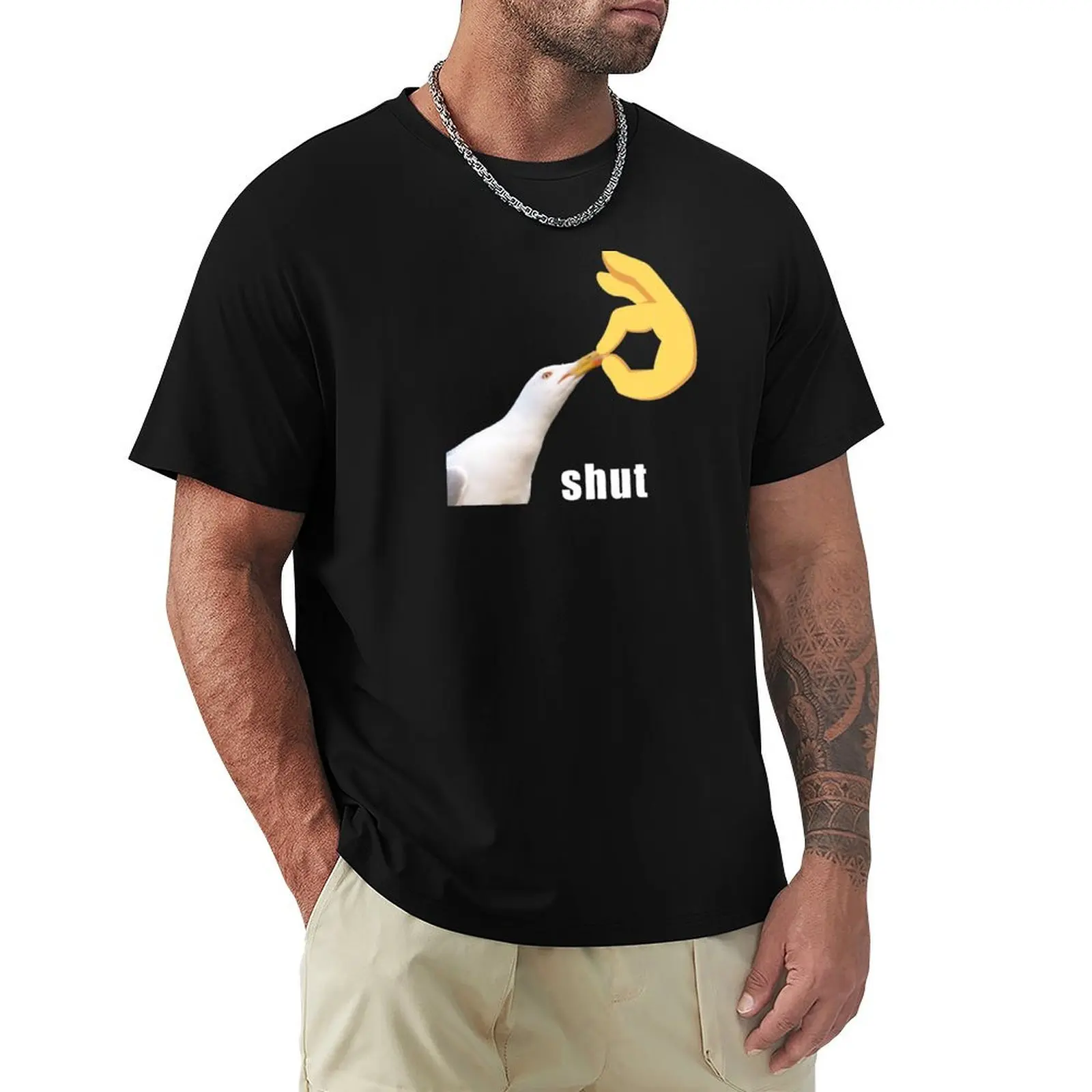 Shut Seagull meme T-Shirt graphic tee shirt cute clothes Men's t-shirt