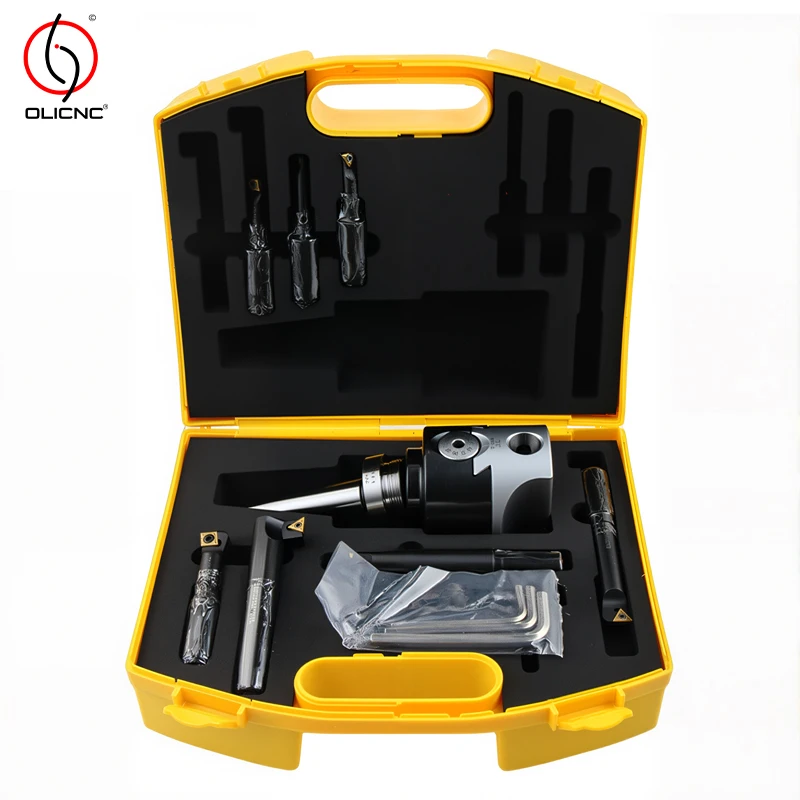 F1 12mm Rough Boring Heads 9pcs Set with BT/NT/R8/MT Boring Shank F1 R8 12MM Boring Sets Machine Tools Accessories