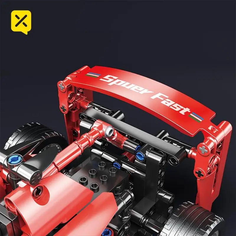 BLOCX TOYS 455 Uds. Bloques de construcción coche de carreras rojo modelo Fórmula F1, coche deportivo de bloques de construcción creativo a escala