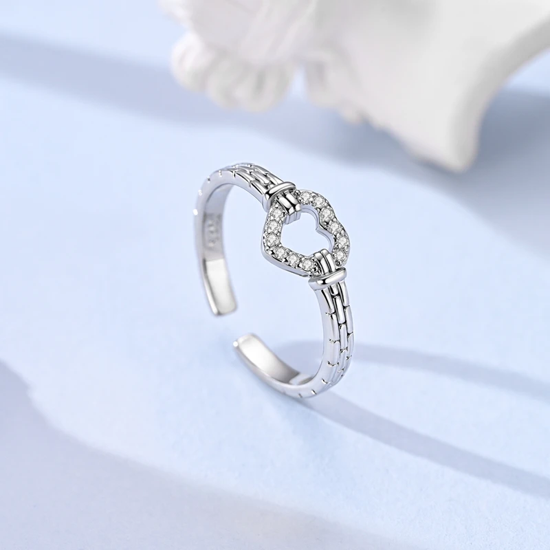 

2026 New Original 925 Sterling Silver Love Twisted Chain Open Ring For Women Exquisite Engagement Anniversary Jewelry Gifts