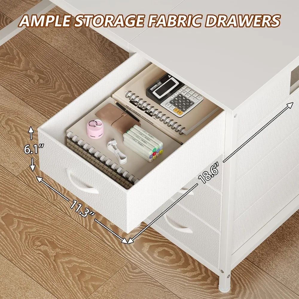 2-person desk with 8 drawers, large home office computer desk with power outlet, 78 inch long double desk