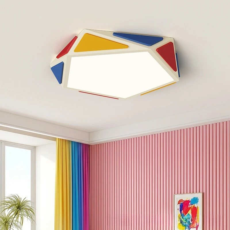 Modern Ceiling Lights Cartoon Children's Fun Dopamine Creative Geometric Building Block Shape Study Parlor Artistic Ceiling Lamp