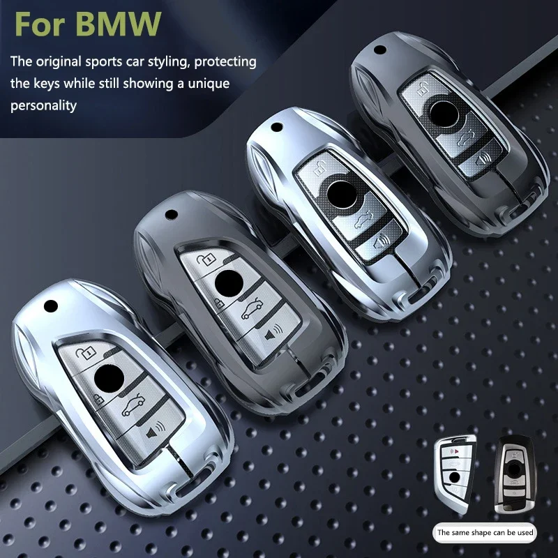 Car Key Case Cover Sport Car Shape Shell for BMW 1 3 5 6 7 Series X1 X3 X4 X5 X6 X7 F15 F16 F18 F20 F25 F30 F48 G11 Zinc Alloy