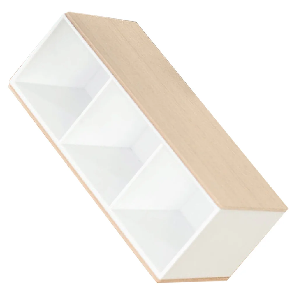 Organizador de compartimentos de madera, portalápices de escritorio y brochas de maquillaje, almacenamiento con Control remoto para organizador de escritorio de oficina y hogar