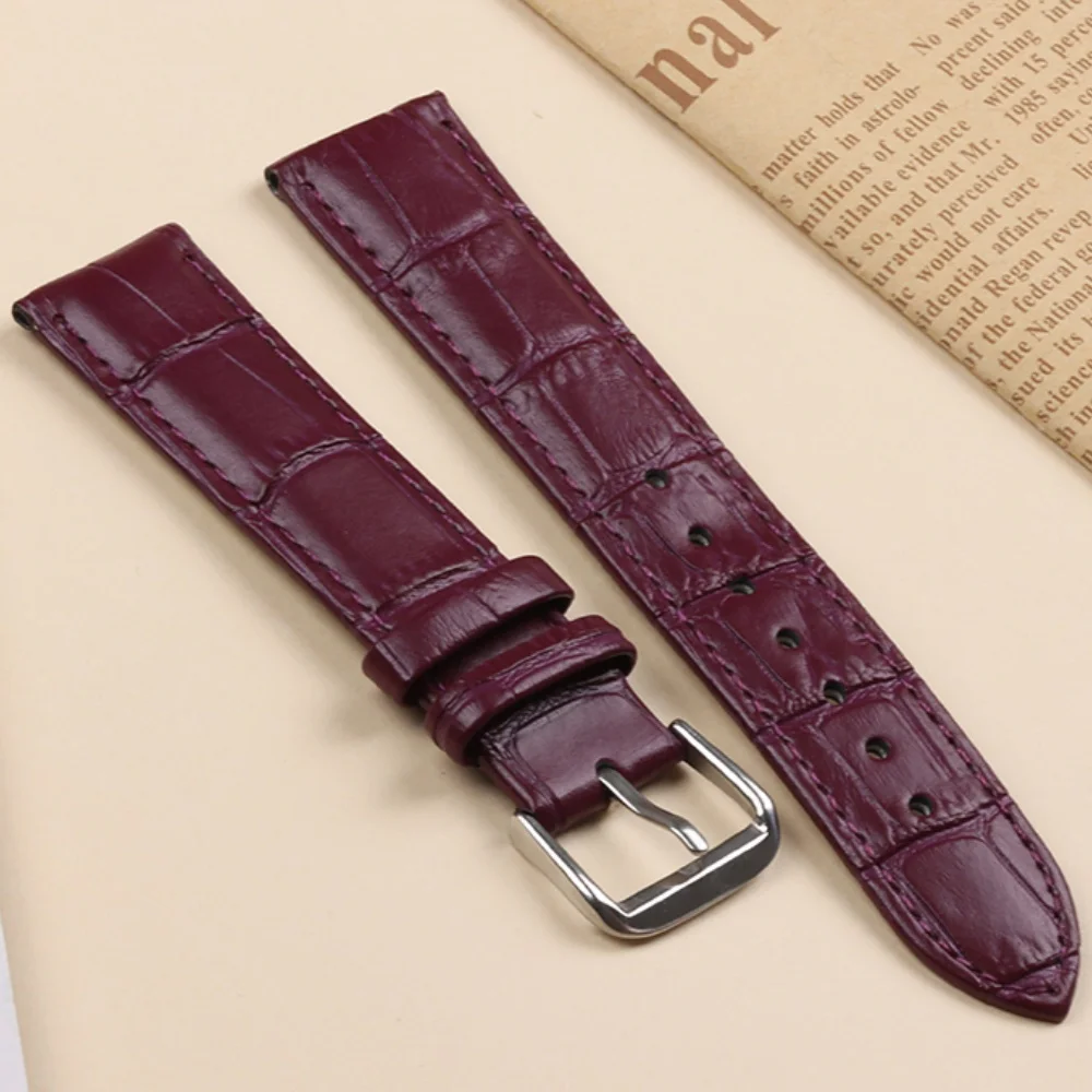Echtleder-Kalbslederarmband 10/12/13/14/15/16/17/18/19/20/21/22/24 mm, universelles Uhrenarmband mit Slub-Muster, Uhrenzubehör – Detail 15
