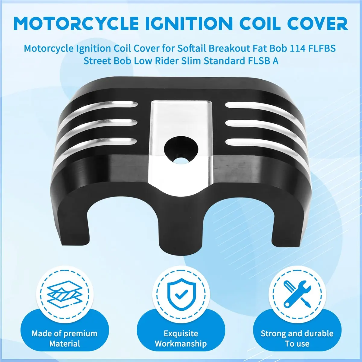 Super Sale Motorcycle Ignition Coil Cover for Harley Softail Breakout Fat Bob 114 FLFBS Street Bob Low Rider Slim Standard FLSB