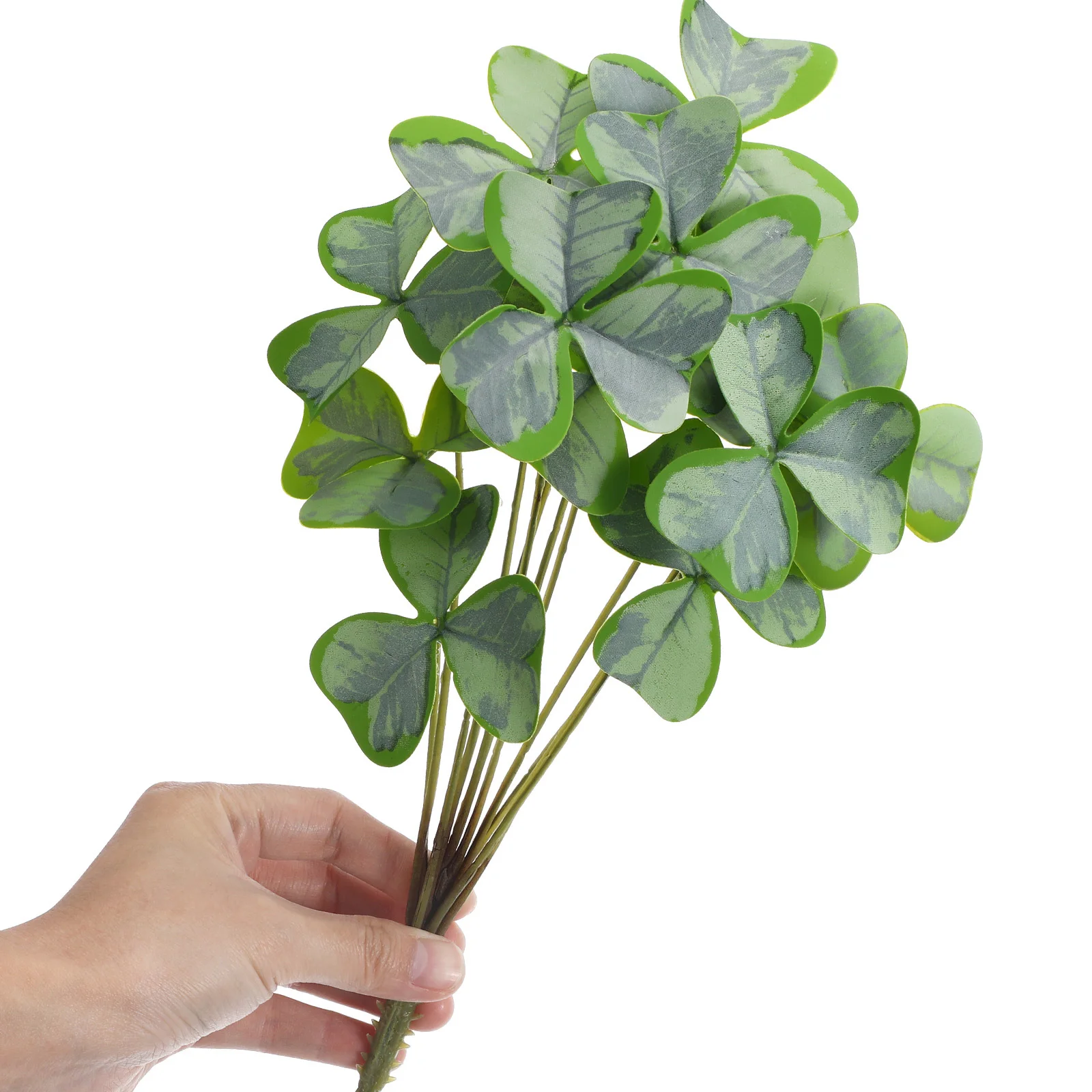 

Artificial Shamrock Branch Realistic Green Plant for Indoor Outdoor Vase Decoration DIY Floral Arrangement Faux Leaf Bouquet