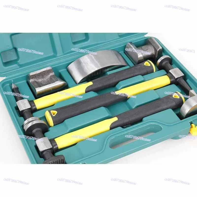 6E3X car hammer sheet metal tool, professional pad iron, auto repair depression shaping hammer, sheet metal hammer set