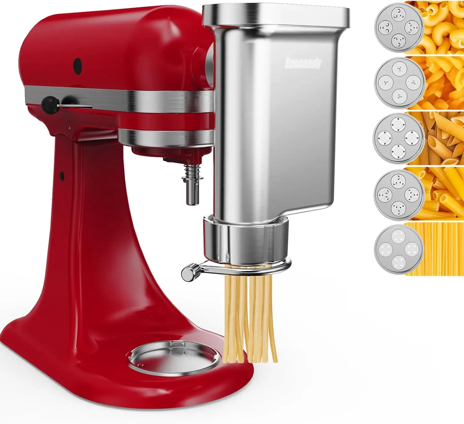 

Stainless Steel Pasta Maker Attachment with 5 Plates for Kitchen Mixers - Durable & Versatile