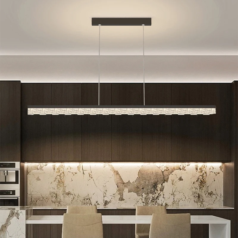 Led Restaurant Pendant Lights Italian Minimalist One-word Dining Table Bar Chandeliers Modern Interior Decoration Lighting Lamps
