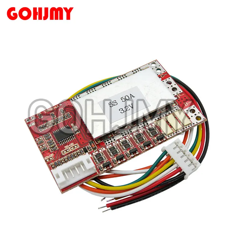 3S 4S 5S 50A BMS Board 3.2V/3.7V Iron Phosphate LiFePO4 Battery BMS 3.2/3.7V 18650 Lithium Battery Protection Board w/Balance