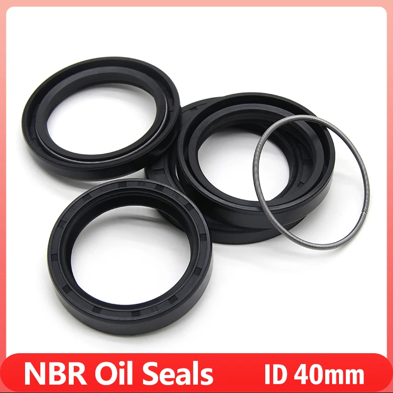 Black NBR Oil Seal ID 40mm TC-40*50/52/55/58/60/62/64/68/70/75/80/85/90*5/7/8/10/12mm Nitrile Rubber Shaft Double Lip Gaskets