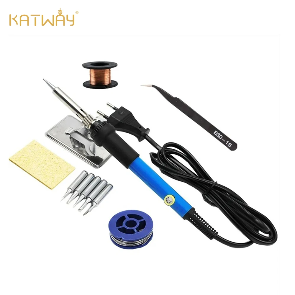 

KATWAY 220V / 110V, 7 in 1 Electric Soldering Iron Set 60W Adjustable Temperature Welding Repair Tool HH-AA77