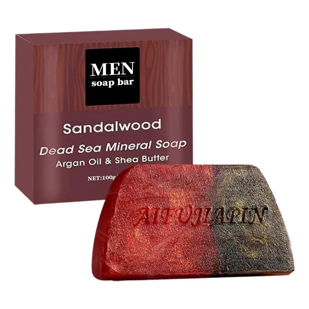 

1/2/4/6pcs Handmade Whitening Sandalwood Men'S Soap, Deeply Cleanses The Body, Moisturizes The Face, And Is Gentle And Shiny