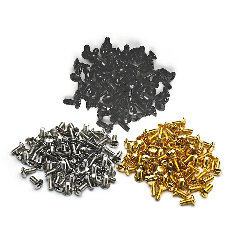 

100Pcs US 6#-32 Guitar Switch Screws Pickup Selector installing Screws Music Screws Black/Gold/Nickel
