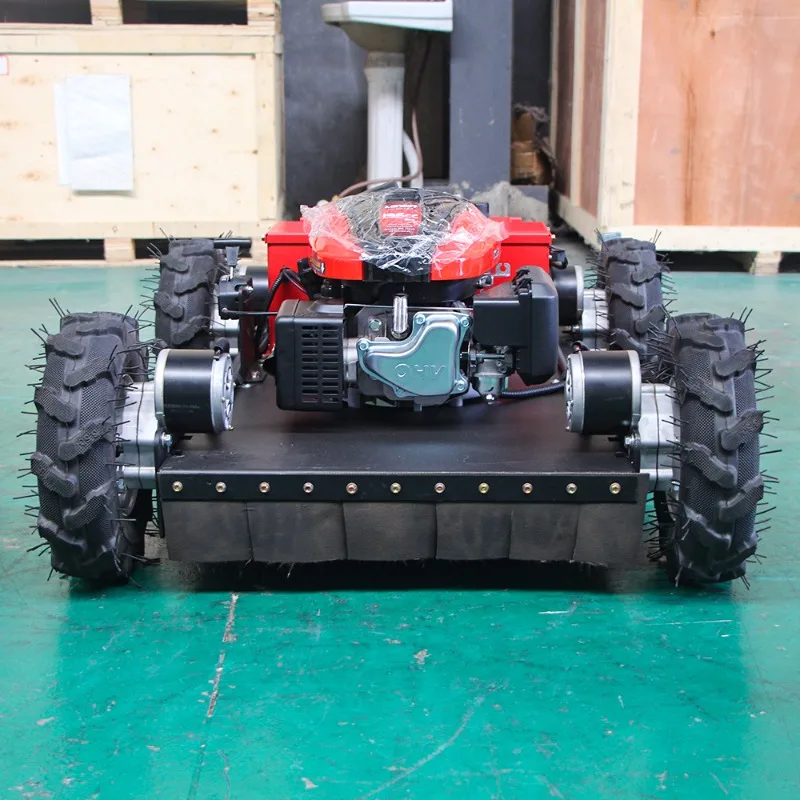 All-terrain automatic remote control lawn mower multi-function garden weeding wheel lawn mower robot