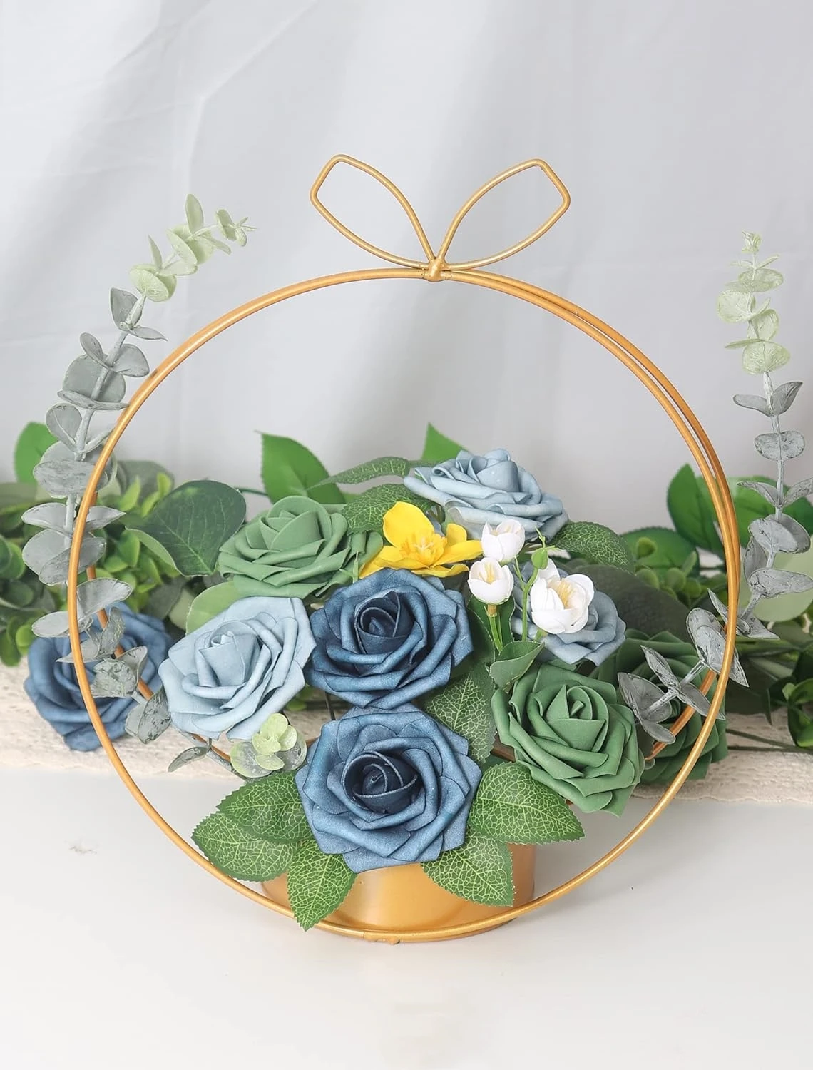 25 Stück Blaue Künstliche Rosen-Blumenarrangements zur Dekoration – Detail 2