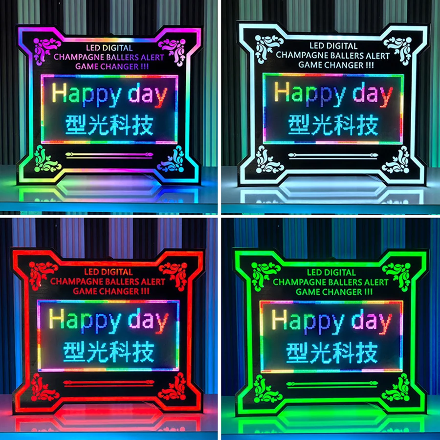 Nightclub App Controlled Programmable DIY LED Message Board Sign Nightclub APP DIY Message Billboard Sign Wine Display Holder