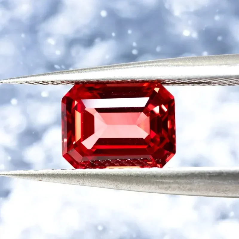 top-emerald-cut-sunset-red-color-lab-grown-sapphire-factory-wholesale-price-for-diy-charms-for-jewelry-making-with-certificate