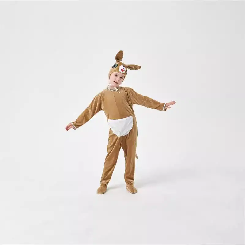 

Halloween Cosplay Kangaroo Animal Suit Children's All-in-One Warmth Cartoon Animal Costume Boys' Fashionable Traditional Chin...