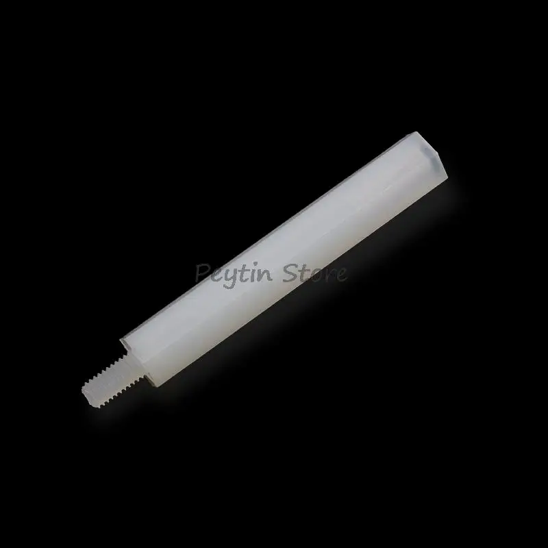 10Pcs M3x5/6/8/10/12/15/20/25/30/35/40/45/50+6mm Single-way Hexagonal Isolation Column Nylon Column