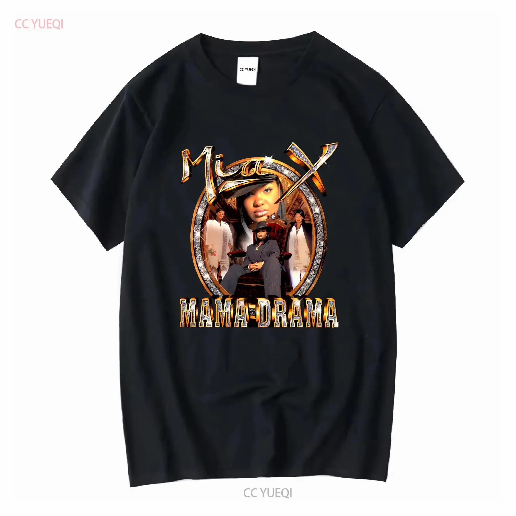 Mia X Mama Drama No Limit Records Rap T-Shirt Big Face Head Vintage 90er Jahre Stil Hip Hop lange oder kurze Ärmel Vintage Washed