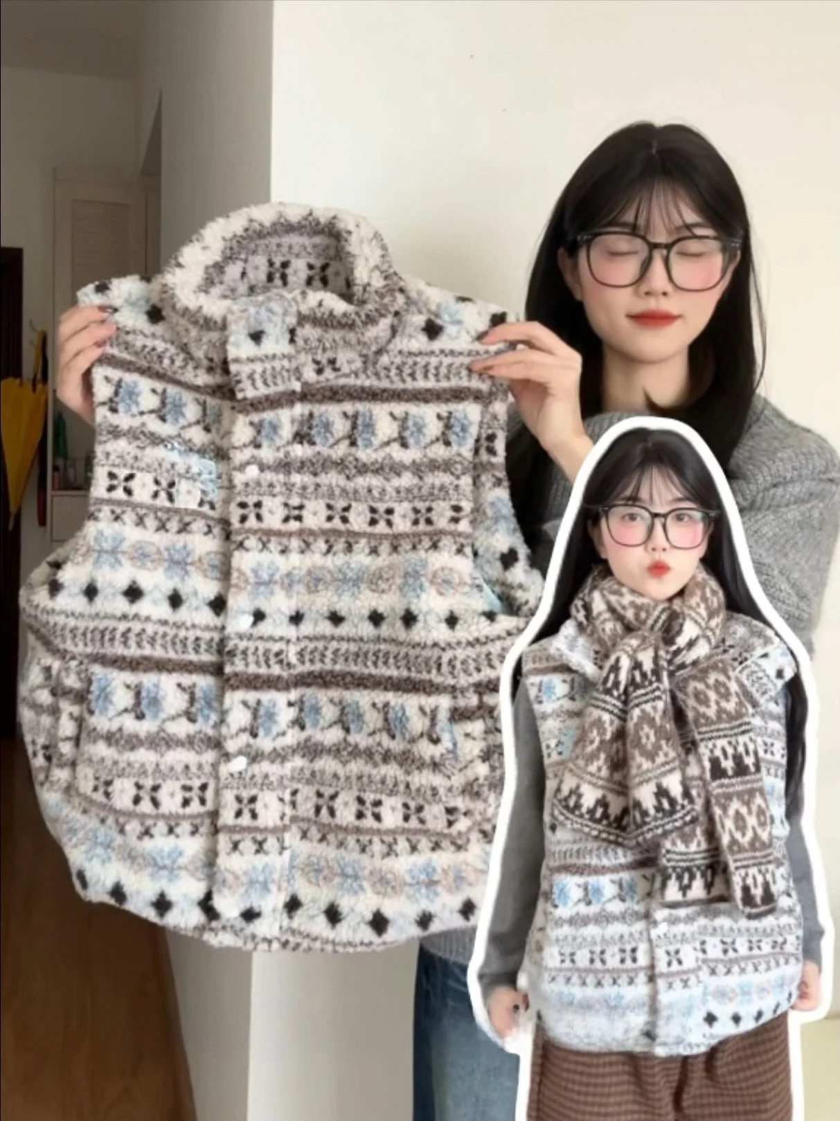 

Retro American Sle eep Velvet Jaet Women's Spring Lazy Sle Warmth Svel Coat Casual Loose Fit round Ne ort Coat