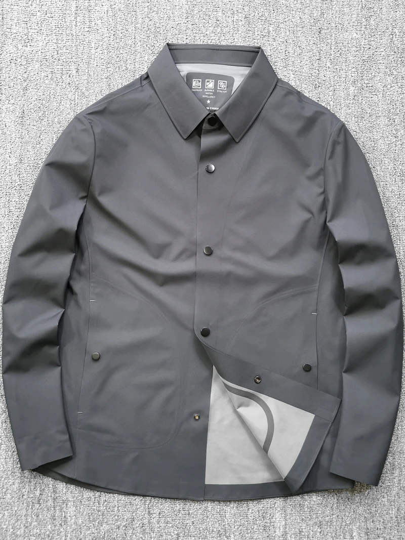 

Водонепроницаемая легкая мужская куртка с полностью проклеенными швами и застежкой-молнией, повседневная осенняя верхняя одежда, устойчивая к разрывам, тонкая куртка