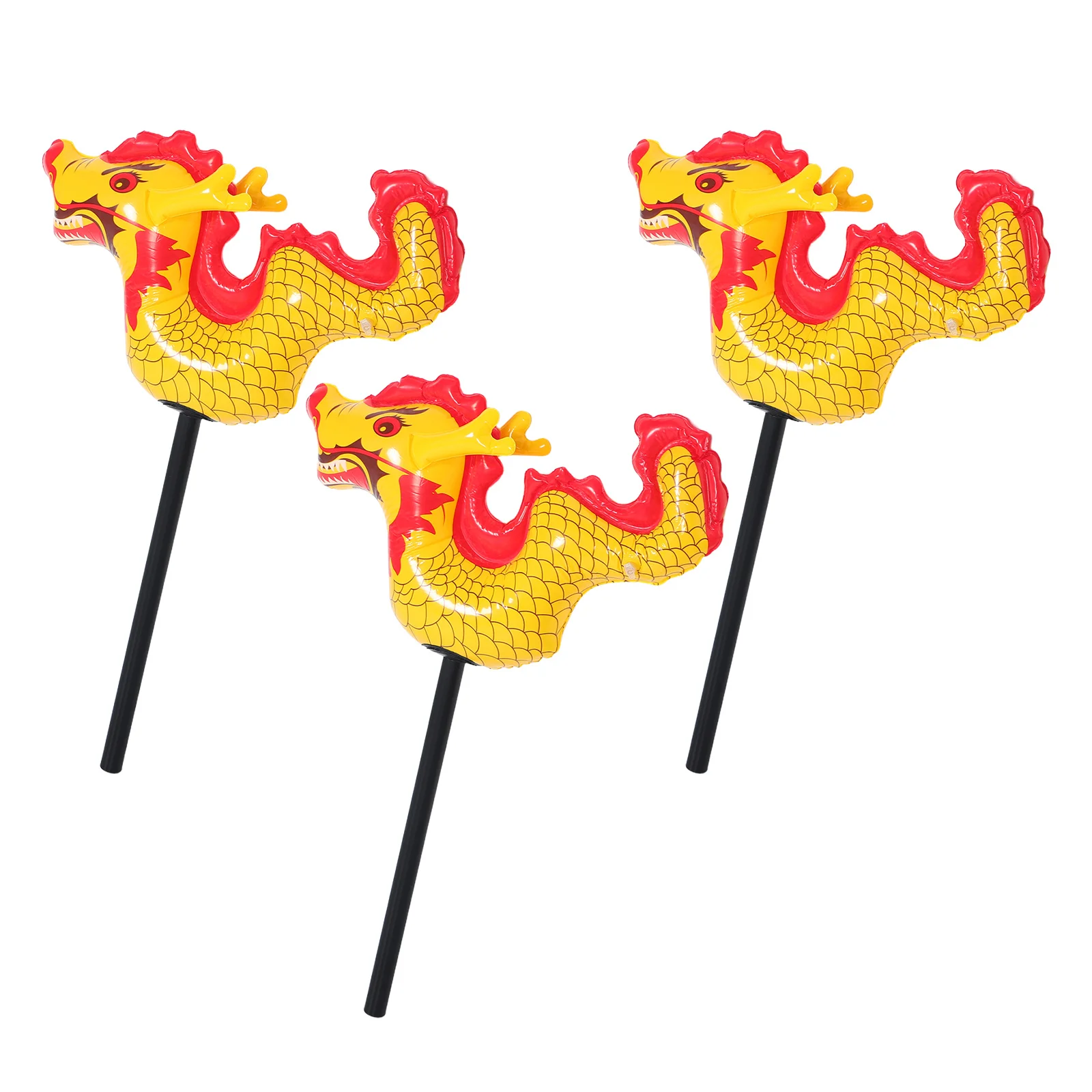 Décor gonflable de l'année du Dragon chinois, 3 pièces, fournitures de fête lunaire, décorations de Festival, ballon Dragon de dessin animé pour la famille