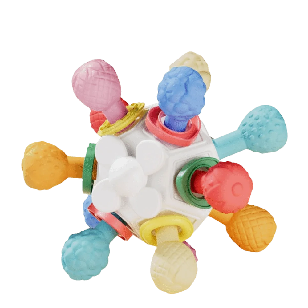 

Soft Silicone Multi Sensory Ball Toy Click Sound Chewable Soft Silicone Chew Toy Round Ball Hand Grab Ball