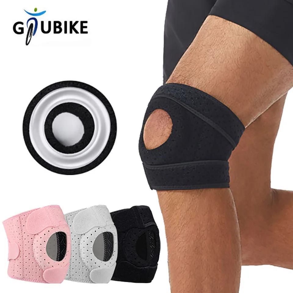 GTUBIKE 1 Stück verstellbare Kniebandage mit Kniescheibenschutz und atmungsaktiven Löchern für Basketball, Laufen, Gewichtheben