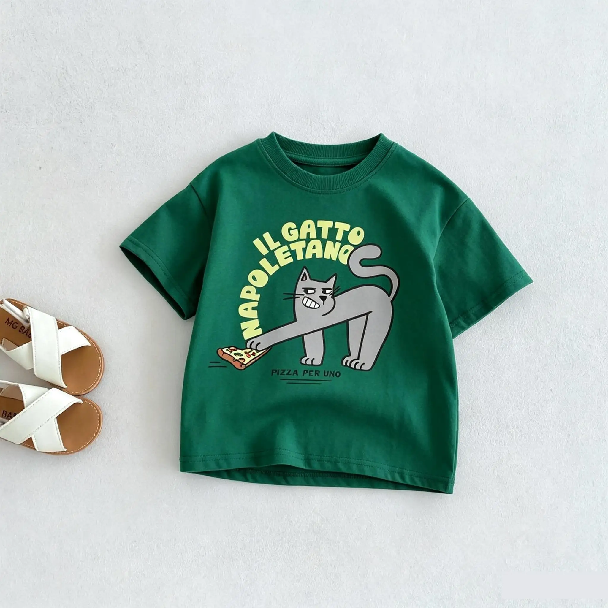 T-shirt For Children's Clothes Summer Printed Cartoon Fashion Short Sleeve Tops Tees Girls Boys Casual Versatile Crewneck Tshirt
