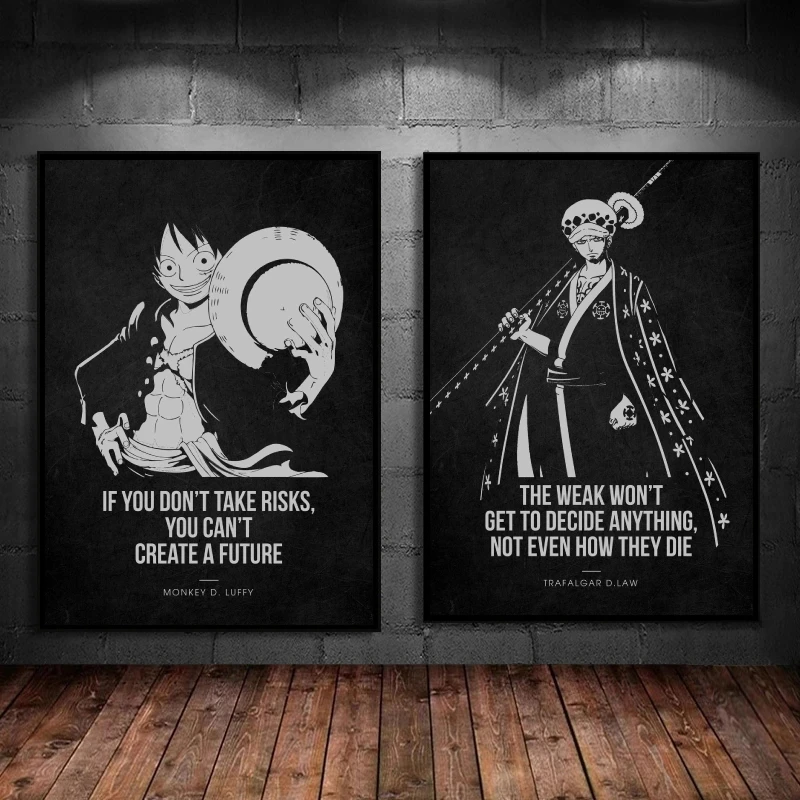 

Anime Character Pictures One Piece Luffy Hanging Aesthetic Poster Christmas Gifts Children's Bedroom Dcor High Quality Art