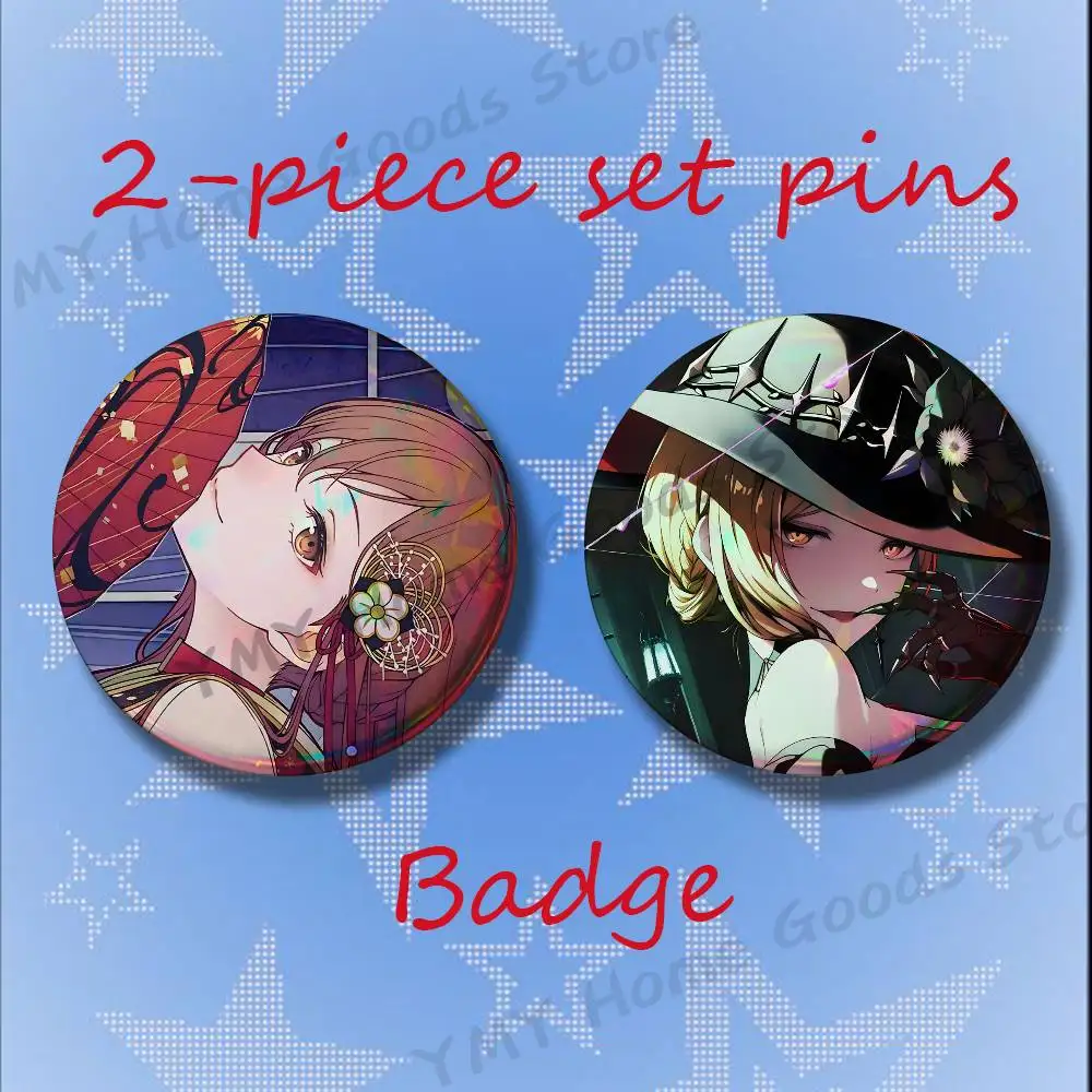 Virtual Singer Short hair MEIKO Brooches for Backpack Accessories 25 32 44 58 75mm Round 2-piece set Free Mix