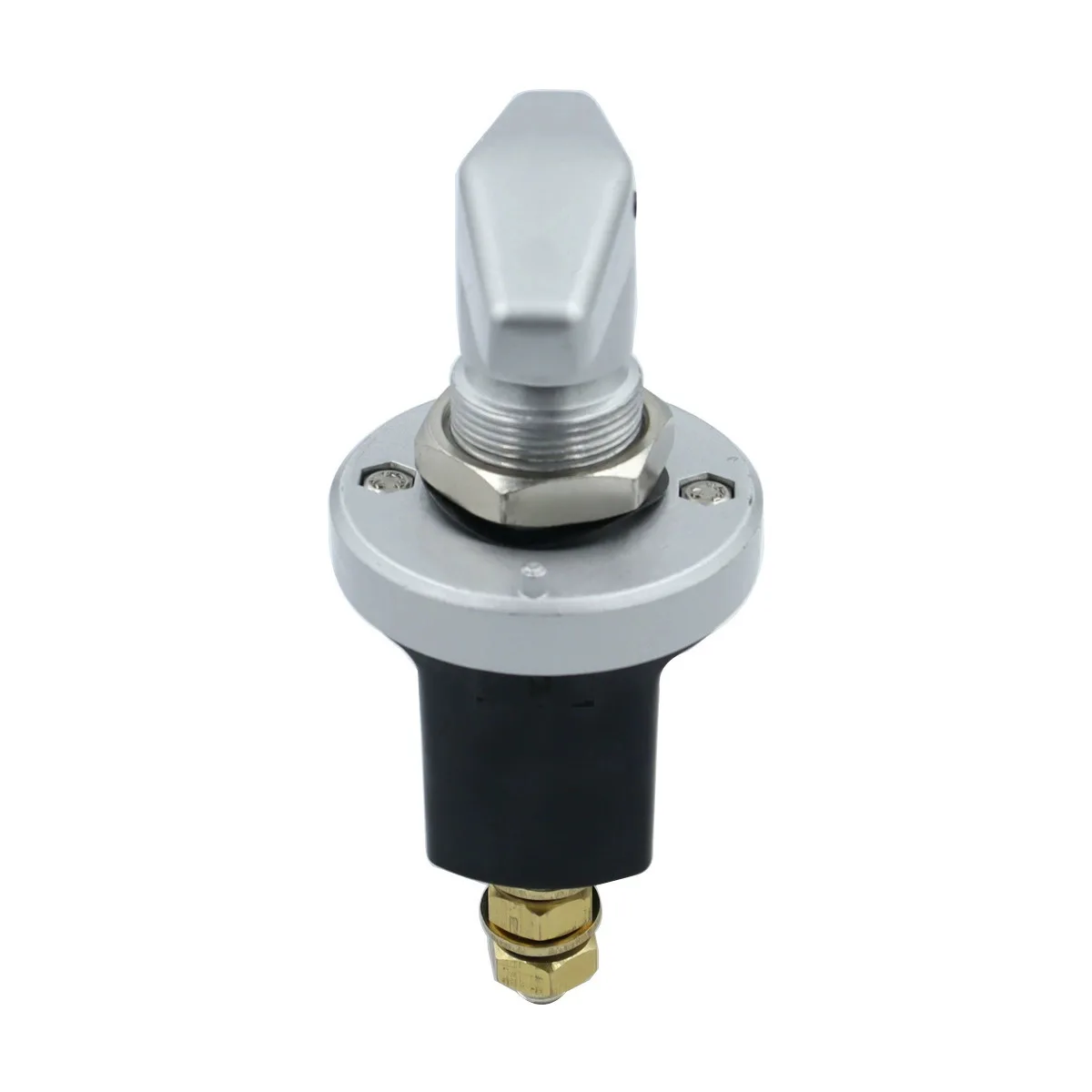Main For battery Disconnect Switch with Rotary Knob for Truck Power Control Silver Finish Metal and Copper Construction