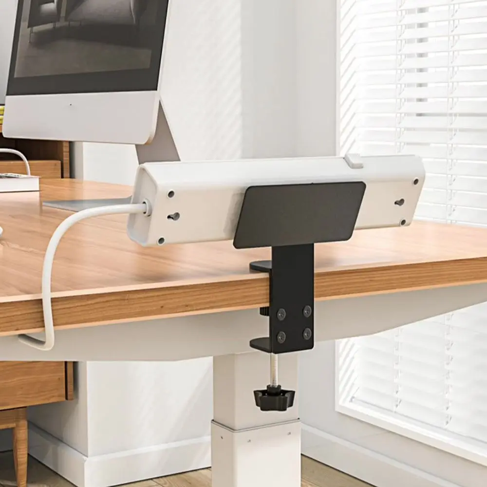 

Clamp on Under Desk Power Strip Holder No-Drill Adjustable Clamp Hanging Power Socket Stand Non-slip Easy To Install