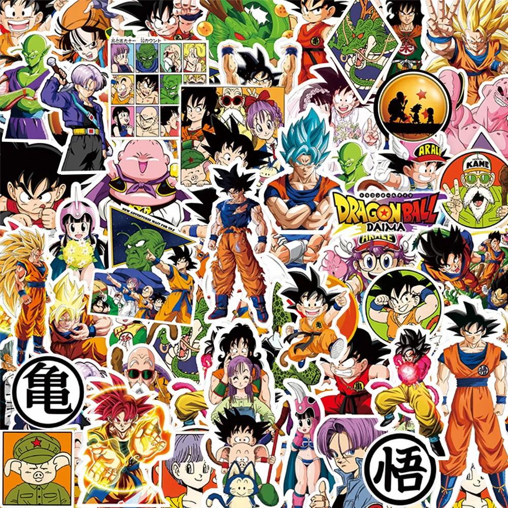 10/30/82pcs Anime Dragon Ball Cartoon Graffiti Stickers Cool Son Goku Anime Decal Toy DIY Skateboard Car DIY Sitcker Gifts