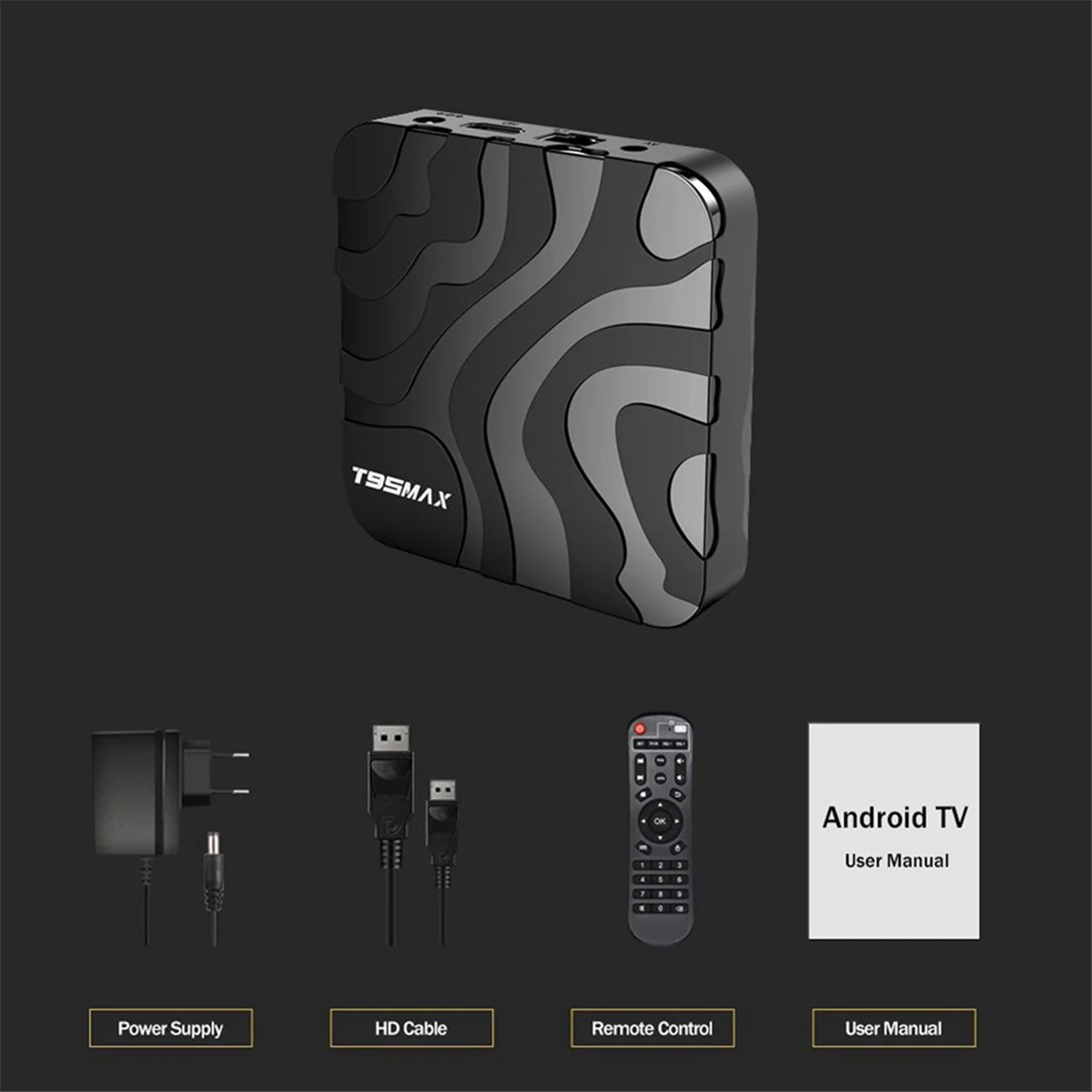 

ТВ-приставка T95MAX H618, Android 12, два диапазона