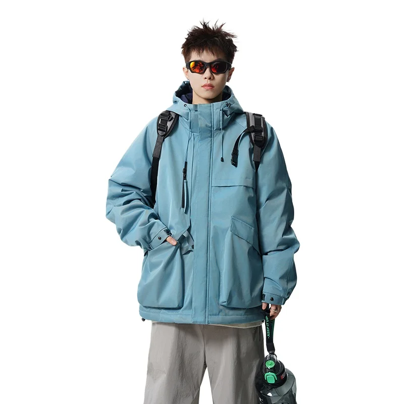 

New Unisex Hiking Fleece Jackets High Quality Casual Thick Plush Down Cotton Jacket Men's Outdoor Camping Jackets Windproof Coat