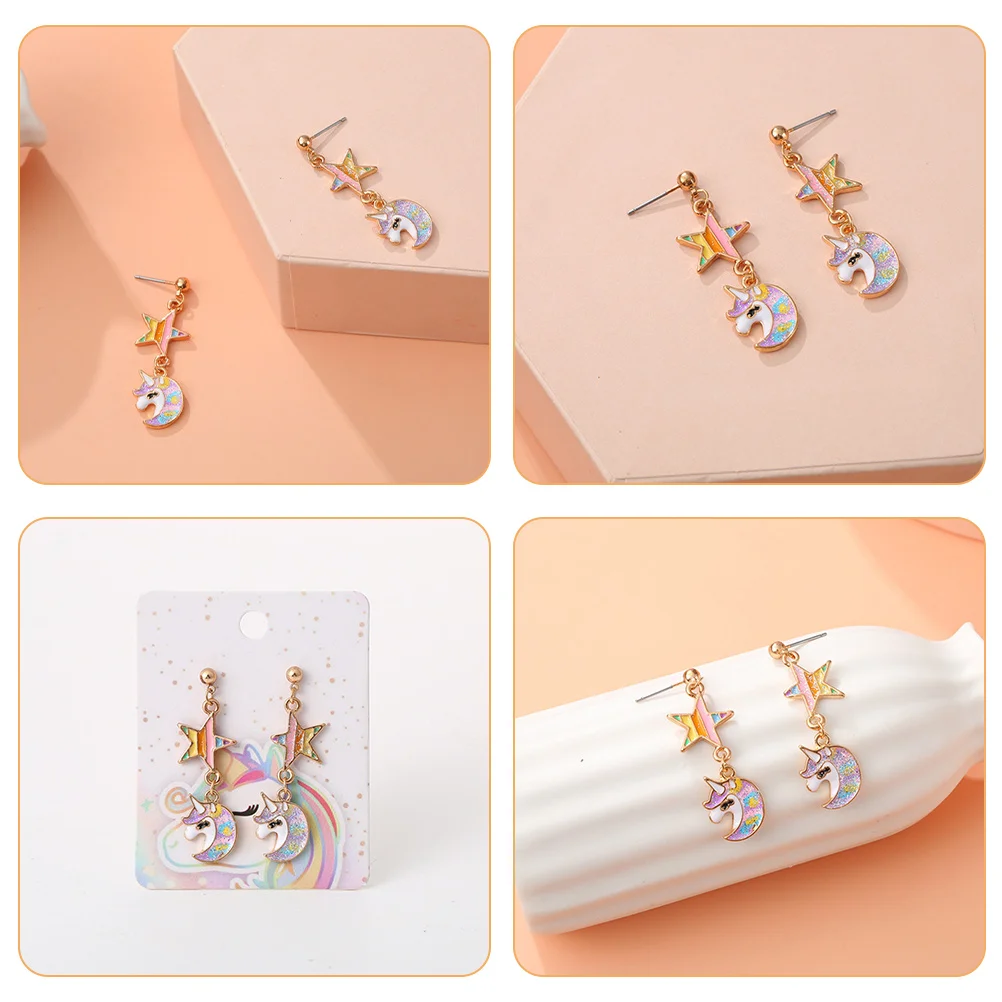 

1Pair Unicorn Ear Studs Women Earrings Dainty Small Studs Lightweight Comfortable Wear Elegant Gift Option Earrings Decors