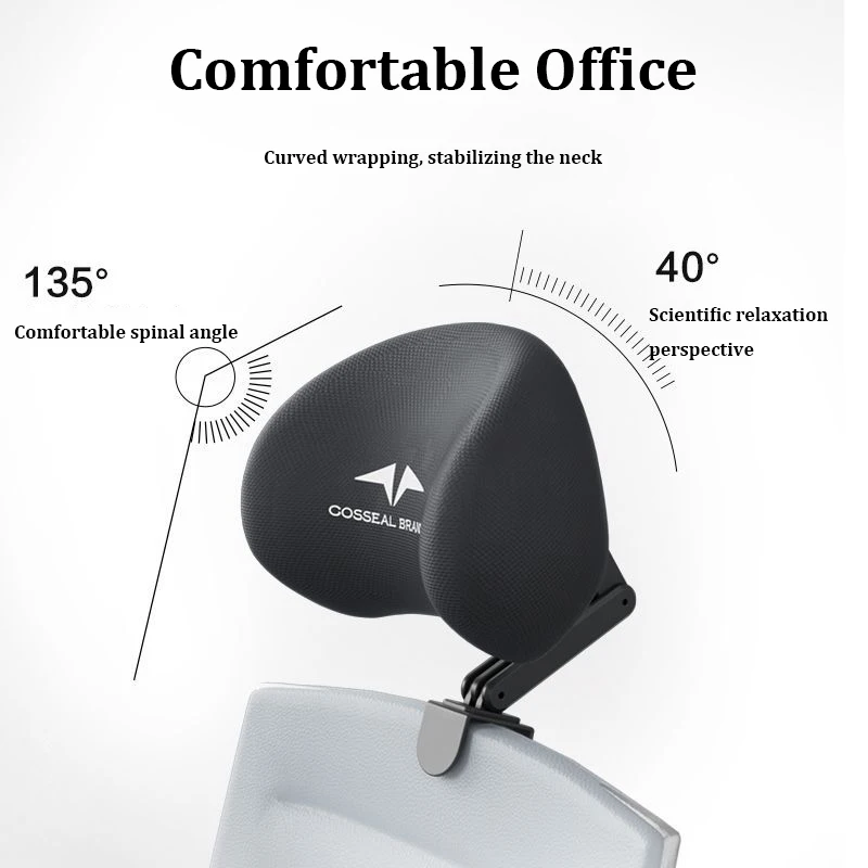 New Office Chair Adjustable Headrest Ergonomically Designed Retractable bracket Pillow Waist Protection Cushion Comfortable Rest