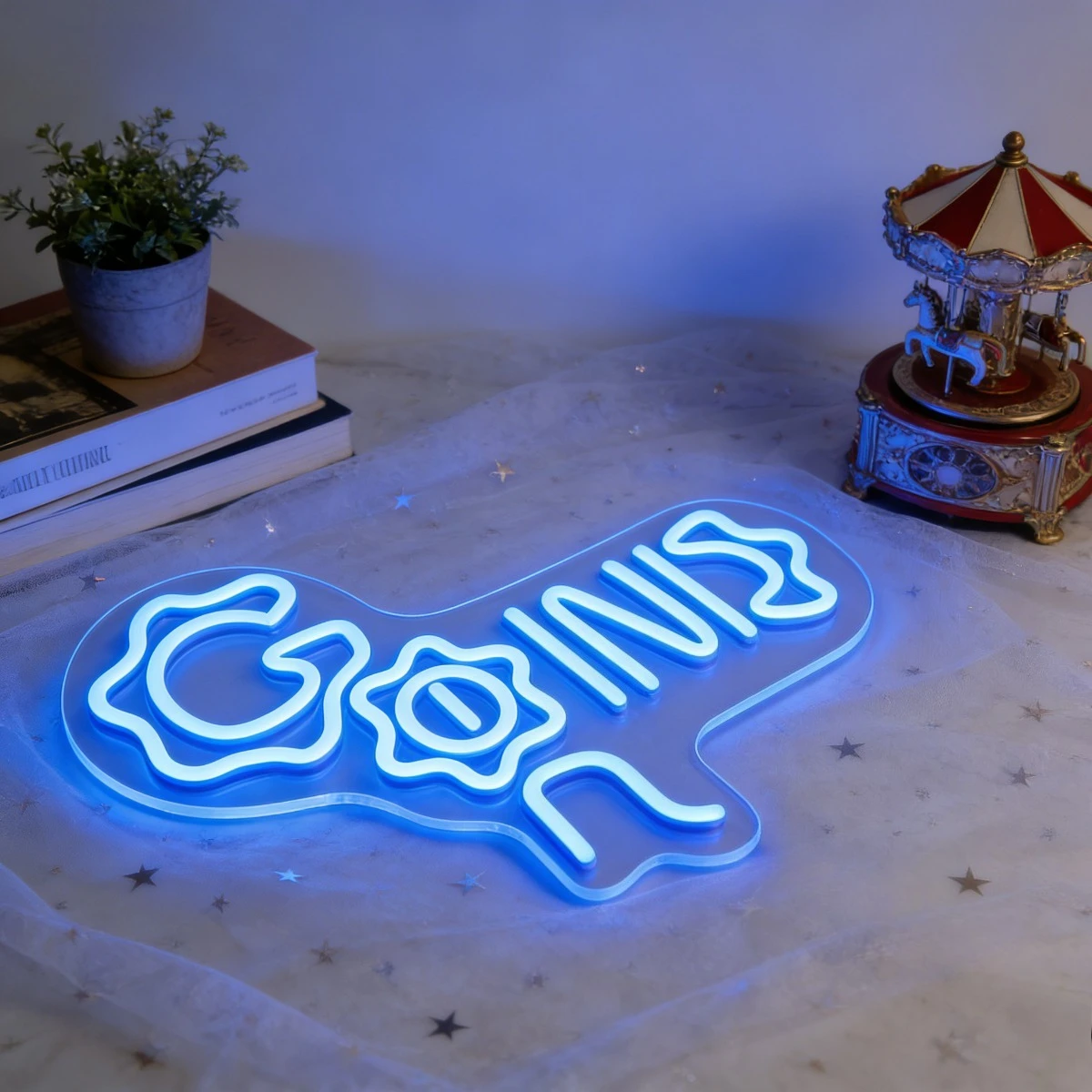 

Going Blue Neon Sign LED Night Light USB Rechargeable Modern Art Decor Lamp for Home Bar Game Room Party Gifts