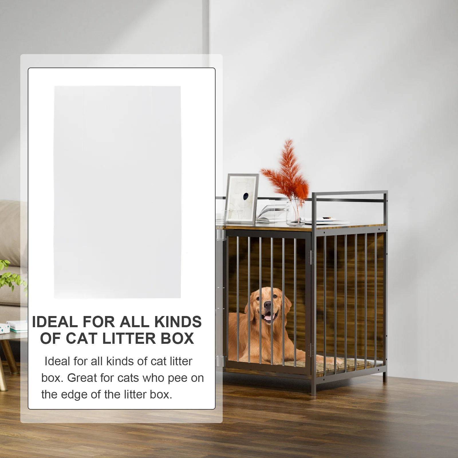 

PVC Anti splashing Guards for Cat Litter Box Enclosure Durable Pet Toilet Supplies Home Cat Cage Pee Protection Transparent