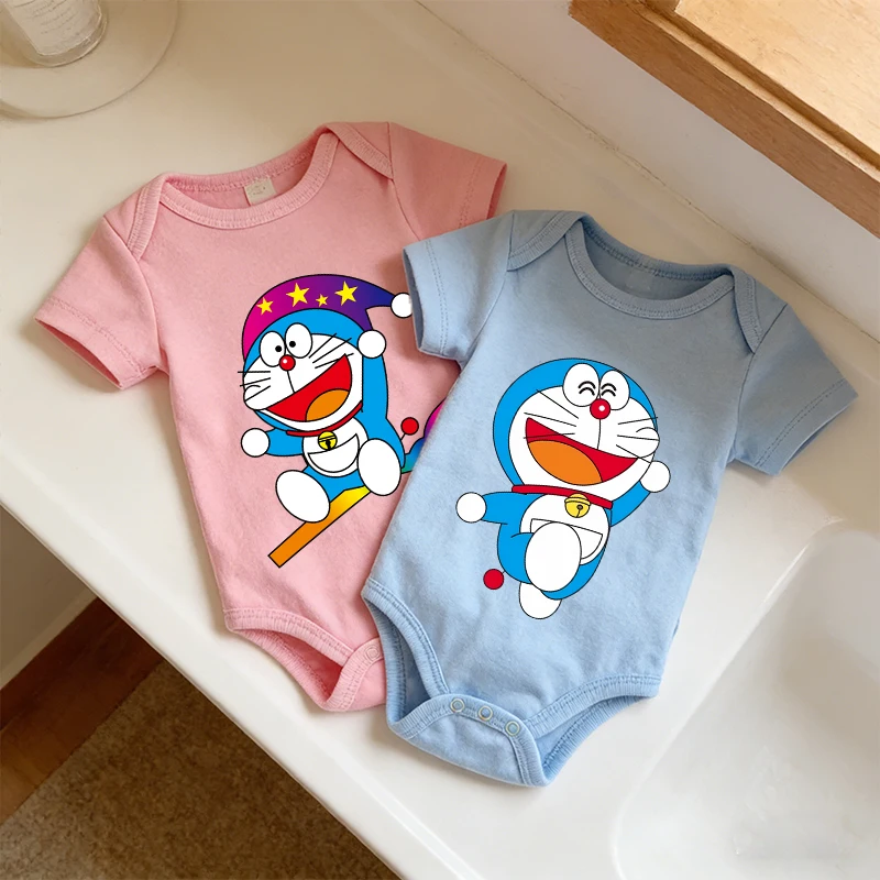 Doraemon Baby Jumpsuit Boy Girl Newborn Cotton Homewear Cartoon Cute Infant Clothes Comfortable Safe Soft Romper Bodysuit Gift